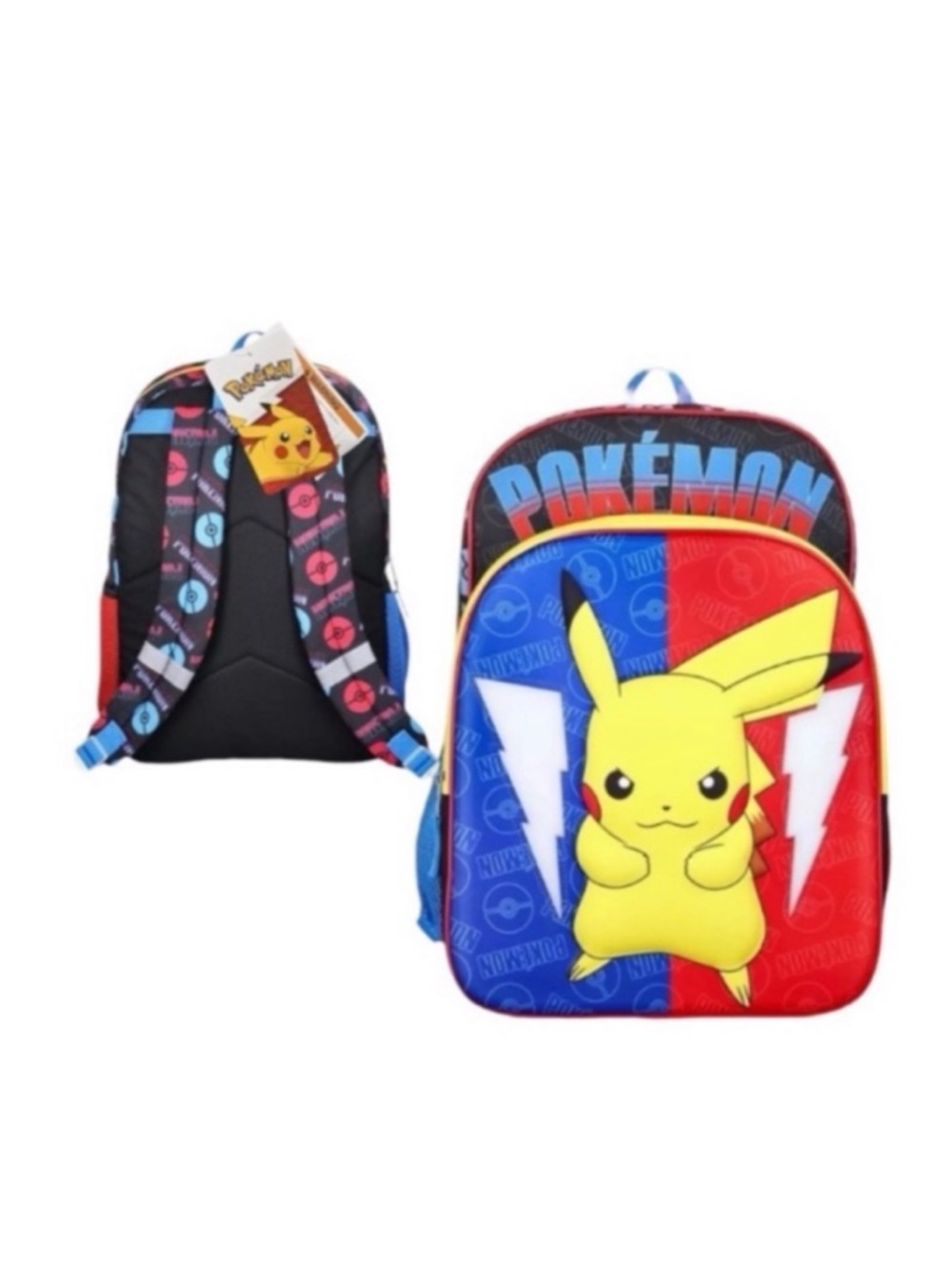 Pokemon Pikachu Light Up Kids Backpack - Red, Blue, Black